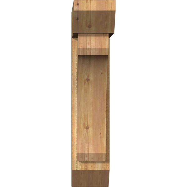 Legacy Slat Rough Sawn Bracket W/ Offset Brace, Western Red Cedar, 8W X 26D X 38H